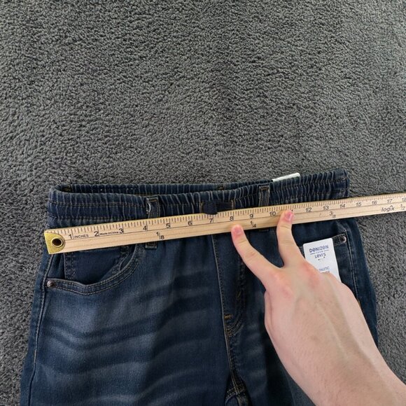 DENIZEN From Levi's Women's Jeans 14 Reg Blue Denim Elastic Waist Athletic Pull - Picture 13 of 14